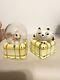 RARE Vintage Menshik Anthropomorphic Cat And Fish Bowl Salt And Pepper Shakers