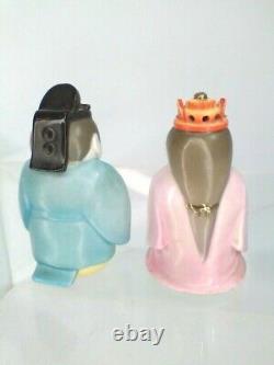 RARE Vintage Toshikane Japanese Couple Salt & Pepper Shakers