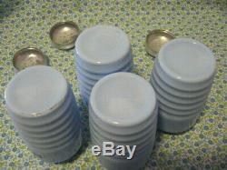 RARE! Vntg/Antique Delphite set Shakers salt/pepper/flour/sugar Drippings Bowl