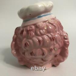 REPAIRED Vintage Lefton Pink Poodle Chef Salt and Pepper Shakers