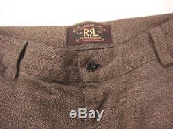 RRL made in USA vtg 1930s/1940s SALT & PEPPER COVERT CLOTH WORK PANTS 32/33 x 32