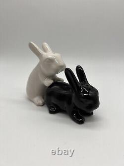 Rabbits Salt Pepper Shakers Black White Rik Cridland Stir Design Easter Bunny