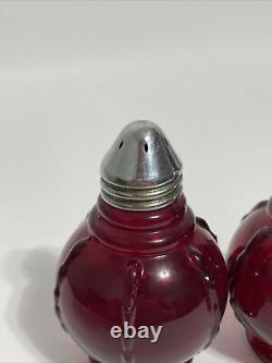 Radiance Ruby Red Salt & Pepper Shakers by New Martinsville Glass Co. 1936-44