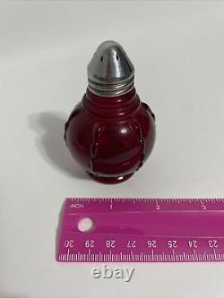 Radiance Ruby Red Salt & Pepper Shakers by New Martinsville Glass Co. 1936-44