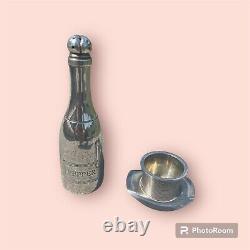 Ralph Lauren Silver Plated Champagne Bottle Top Hat Salt & Pepper Shaker Set