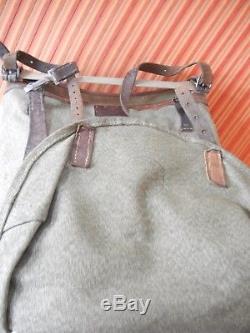 Rar Vintage Swiss Army Military Backpack Rucksack 1952 CH Canvas Salt & Pepper