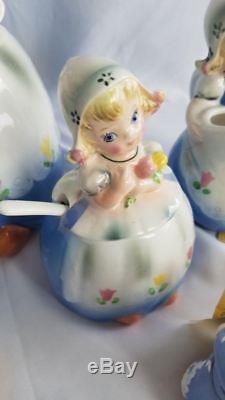 Rare All In One Lefton Dutch Girl Collection Cookie Jar Teapot Salt And Pepper