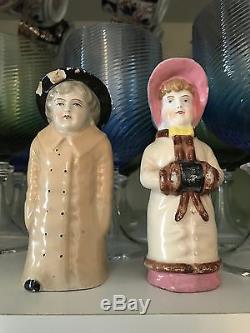 Rare Antique Russian Porcelain Figurine Salt & Pepper Shakers