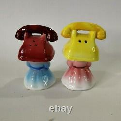 Rare Py Vintage Anthropomorphic Telephone Salt & Pepper Shakers Made In Japan