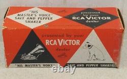 Rare RCA Victor Nipper & Gramaphone hard plastic 3.5 Salt & Pepper set withBox