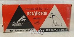 Rare RCA Victor Nipper & Gramaphone hard plastic 3.5 Salt & Pepper set withBox