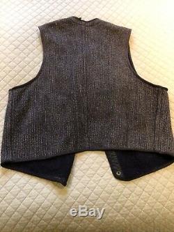 Rare Vintage 1930's Browns Beach Jacket Salt & Pepper Workwear Vest Sz 46