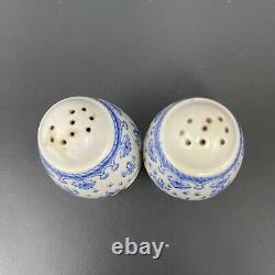 Rare Vintage Copeland Spode Blue Salt & Pepper Shakers Made in England