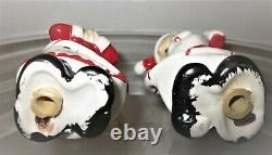 Rare Vintage Japan Hula Hoop Mr and Mrs Santa Claus Salt & Pepper Shakers