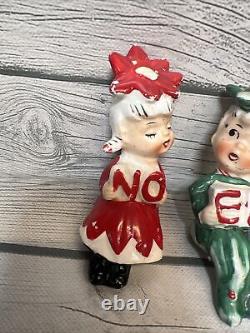 Rare Vintage Lipper and Mann Christmas Elf Pixie Salt&Pepper Shelf Shakers READ