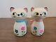 Rare Vintage MCM Holt Howard Groovy Flower Power Cat Salt & Pepper Shakers Set