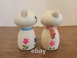 Rare Vintage MCM Holt Howard Groovy Flower Power Cat Salt & Pepper Shakers Set