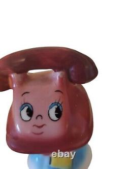 Rare Vintage PY JAPAN Anthropomorphic Telephone Girls Salt And Pepper Shakers