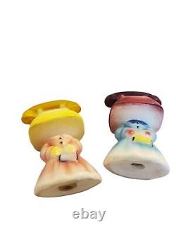 Rare Vintage PY JAPAN Anthropomorphic Telephone Girls Salt And Pepper Shakers