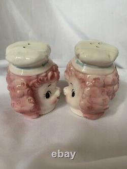Rare Vintage Pink Poodle Salt & Pepper Shakers Lefton Japan