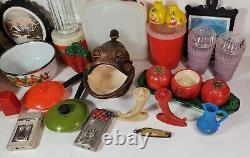 Rare Vintage Random 50's 60's Americana Lot, Tupperware, Salt & Pepper Shakers