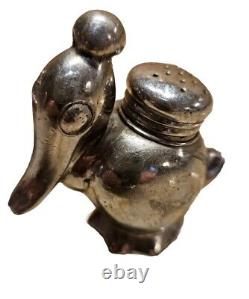 Rare Vintage Silver Crested Duck salt and pepper shakers Made In Japan