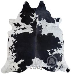Real Cowhide Rug Salt and Pepper Tricolor Size 6 X 7-8