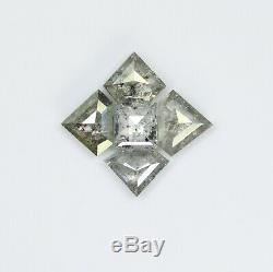 Real Natural Salt And Pepper Color 0.82 Carat Geometric Shape Polished Diamonds