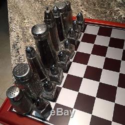 Real Vintage Salt and Pepper Chess Men 32 Piece Set No Board One of a Kind