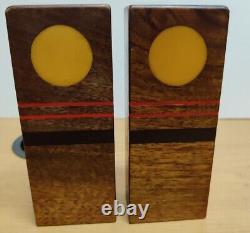 Resin Inlay wooden salt and pepper shaker handcrafted in the USA Signed Mckeown