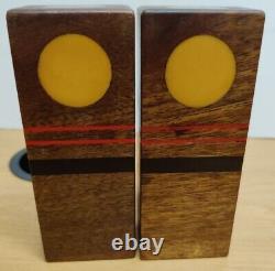 Resin Inlay wooden salt and pepper shaker handcrafted in the USA Signed Mckeown