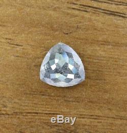 Rose Cut Triangle Salt and Pepper Gray Diamond 2.42 Carat 8.50 8.00 MM Natural
