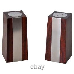 Rosewood Steel Obelisk Salt and Pepper Shakers Paul Evans Lloyd Powell Style 60s