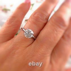 Round Salt & Pepper Diamond Solitaire Engagement Ring 1.49 cts 14kt White Gold