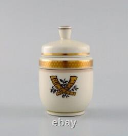 Royal Copenhagen Golden Horns. Mustard jar, salt and pepper shaker. 1960s