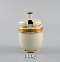 Royal Copenhagen Golden Horns. Mustard jar, salt and pepper shaker. 1960s