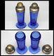 Royal Lace Blue Cobalt Depression Glass Salt & Pepper Shakers Set Hazel Atlas