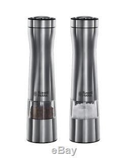 Russell Hobbs 22810-56 Salt and Pepper Grinders Battery Stainless Steel NEW