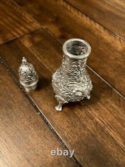 S. KIRK & SON REPOUSSE STERLING SILVER SALT & PEPPER SHAKERS ca. 1932+ # 58
