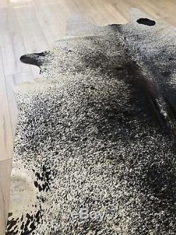 SALT & PEPPER Black White Grey COWHIDE RUG REGULAR Brazilian Cow Hide Skin #12