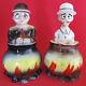 STANLEY & DR. LIVINGSTON IN CANIBAL POTS! Salt and Pepper Shakers ENGLAND