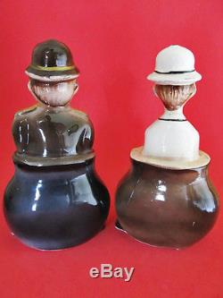 STANLEY & DR. LIVINGSTON IN CANIBAL POTS! Salt and Pepper Shakers ENGLAND