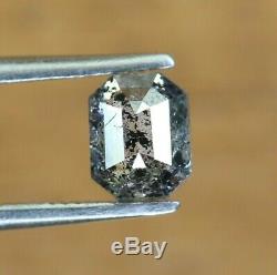Salt And Pepper Diamond Ring 0.64 Carat Fancy Loose Polished Natural Emerald Cut