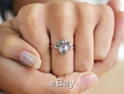 Salt And Pepper Pear Diamond 14K Solid Rose Gold Ring Wedding Ring KD583