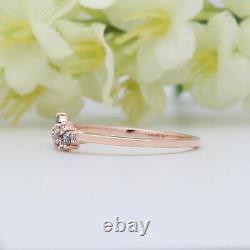 Salt And Pepper Round Diamond 14K Solid Rose Gold Ring Engagement Gift Ring GR06