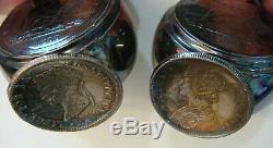 Salt & Pepper 1876 & 77 TRADE DOLLARS, Napoleon III 5 Franc, 1876 Italy 5 Lire