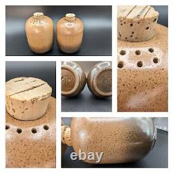 Salt Pepper Shakers, Heath Ceramics, Brownstone, Vintage California Pottery USA