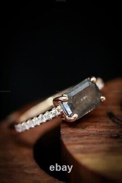 Salt and Pepper Art Deco Fine Anniversary Diamond Ring 14k Gold Diamond