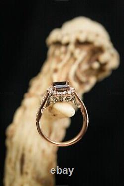 Salt and Pepper Band Engagement Ring 14k Rose Gold Diamond Gemstone Jewelry