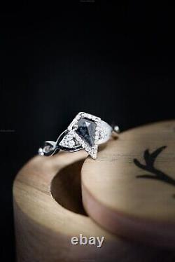Salt and Pepper Band Wedding Engagement Diamond Ring 14k Gold Diamond Jewelry
